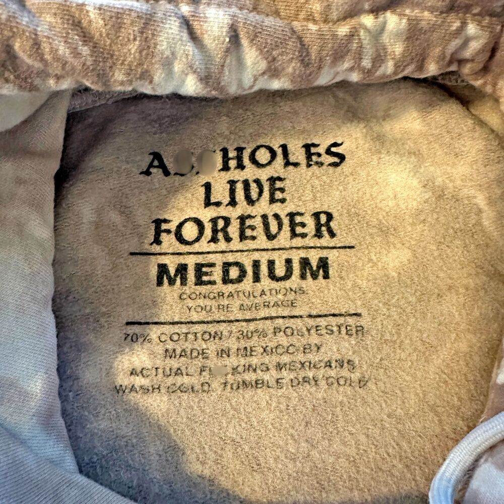 a**holes live forever hoodie "let me feed you" tie dye pullover medium unisex - Picture 6 of 6